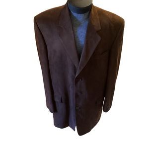 Andrew Fezza chocolate brown 100% polyester suede jacket, size 44L